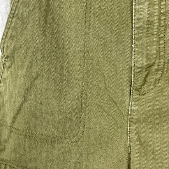 Madewell Camp shorts high waist mono stripe army olive green size S classic - Picture 2 of 8